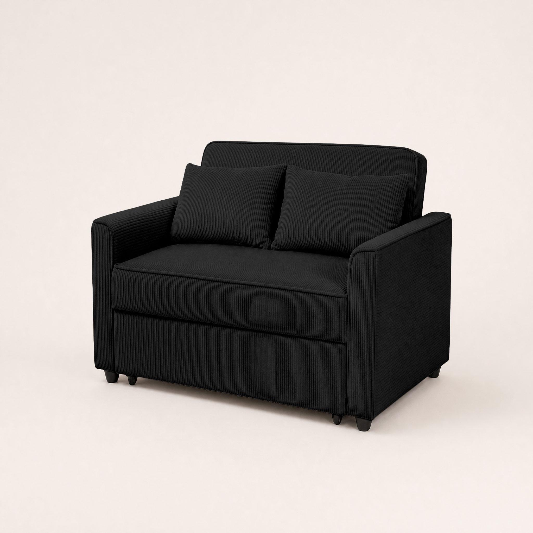 Voir la diapositive 3 : BEST MOBILIER Ernest - canapé droit 2 places convertible en velours côtelé