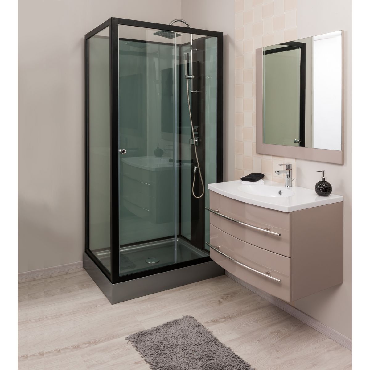 AQUA+ Cabine de douche rectangulaire Astoria - 100x80x225