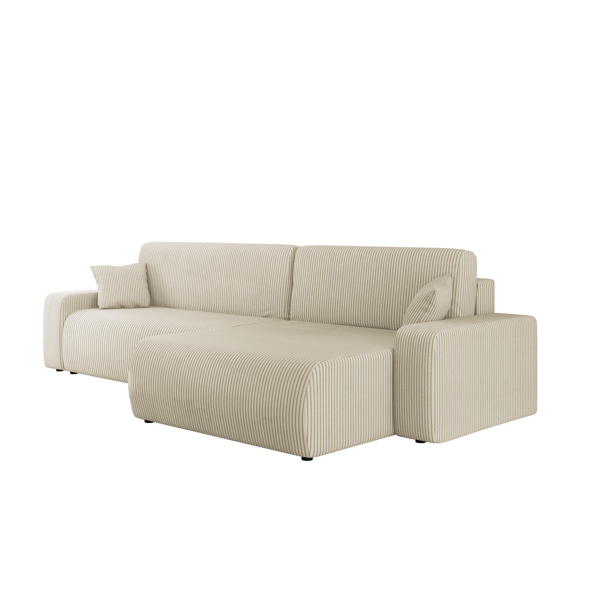 Voir la diapositive 6 : BEST MOBILIER Artemisa - canapé d'angle réversible 5 places convertible avec coffre en velours côtelé