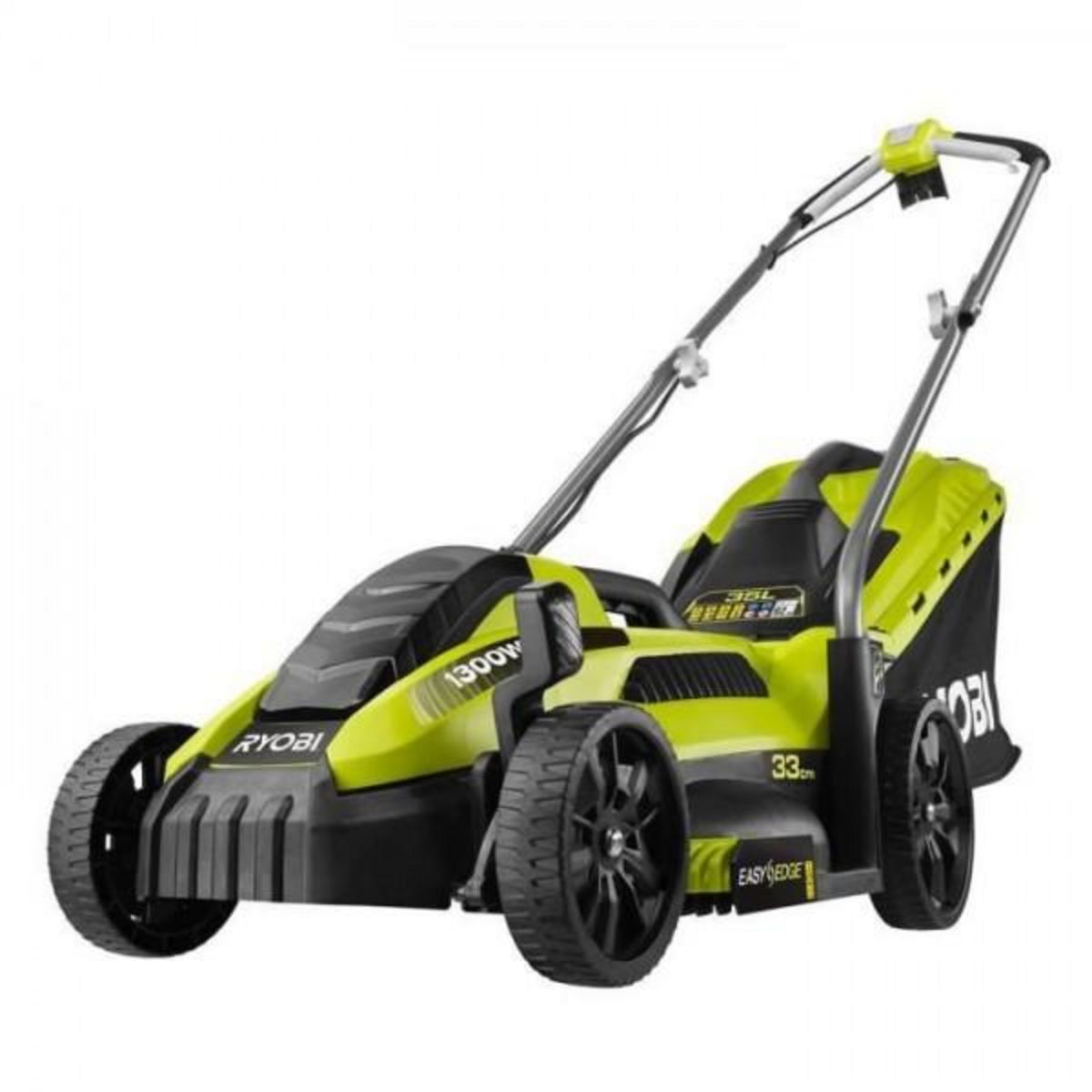 Ryobi Tondeuse a Gazon RYOBI -   1300 W - Ø coupe 33 cm - ramassage et mulching - RLM13E33S