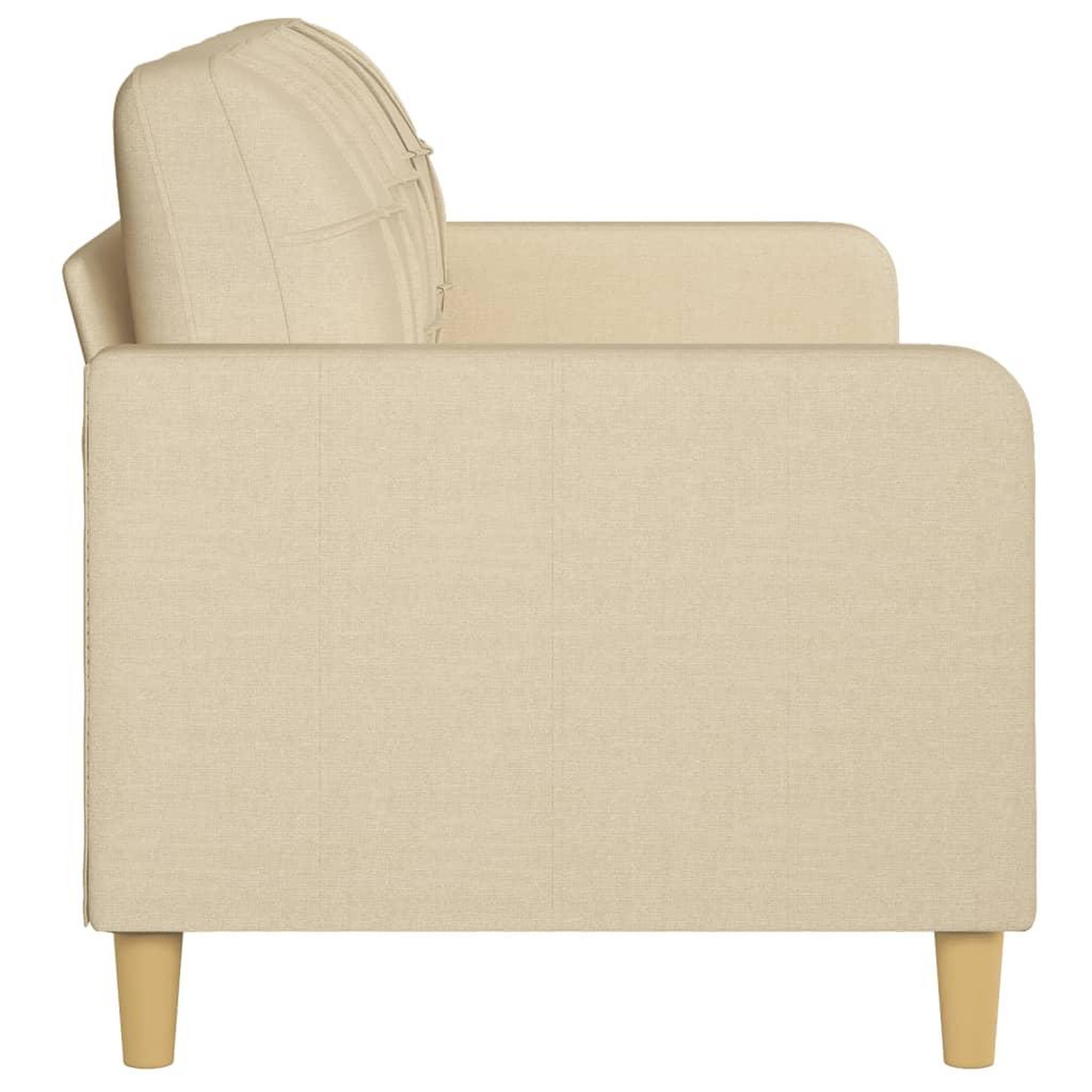 Voir la diapositive 4 : VIDAXL Canape a 3 places Creme 180 cm Tissu