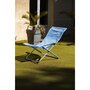 O'Sun Fauteuil relax de jardin 3 positions pliable - O'Sun - Bleu - Dimensions : 94 x 62 x 102 cm
