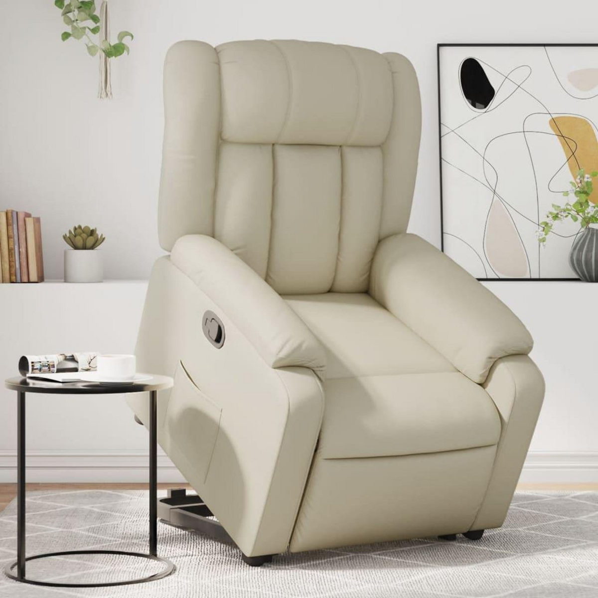 VIDAXL Fauteuil inclinable Creme Similicuir