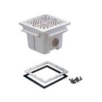 Habitat et Jardin Bonde de fond carrée 210 x 210 mm avec grille ABS - Blanc