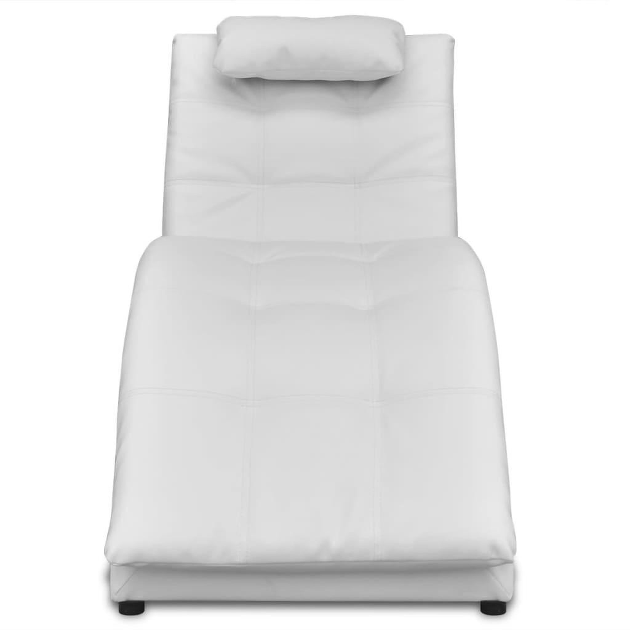Voir la diapositive 2 : VIDAXL Chaise longue avec oreiller Blanc Similicuir