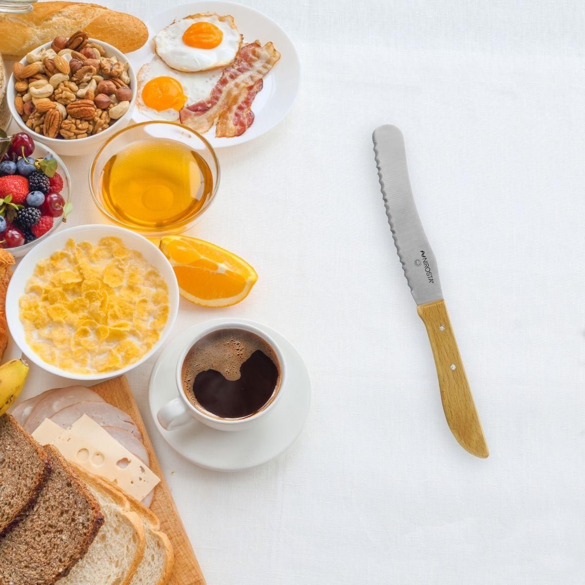 NIROSTA Lot de 4 couteaux à pain et à beurre 21 cm Nirosta