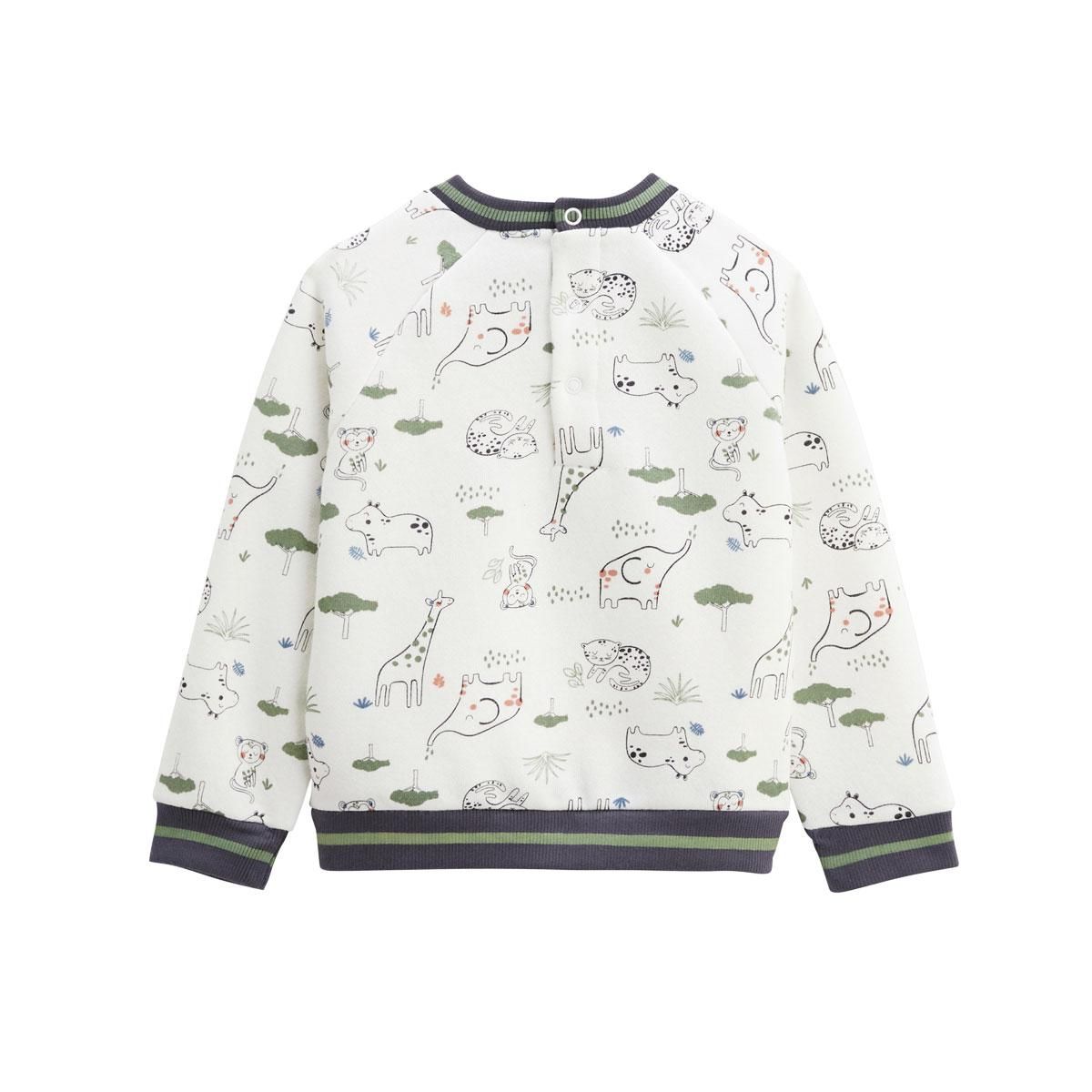 Petit Béguin Ensemble bébé sweat-shirt en molleton et pantalon en velours Crazy Safari