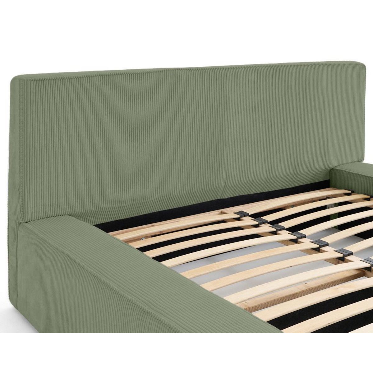 BEST MOBILIER Topaze - lit coffre - 160x200 cm - sommier inclus - velours côtelé