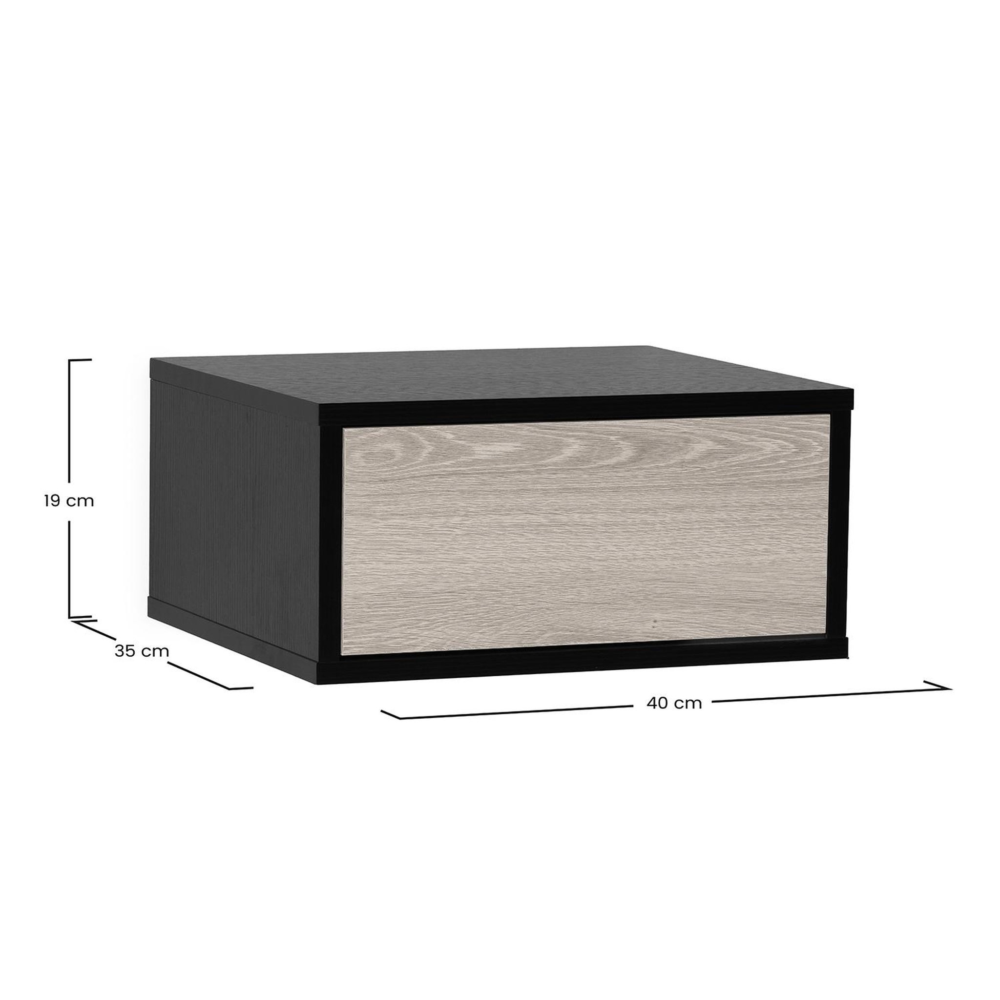 Voir la diapositive 6 : VS VENTA-STOCK Table de chevet flottante Apolo 1 tiroir couleur Noir