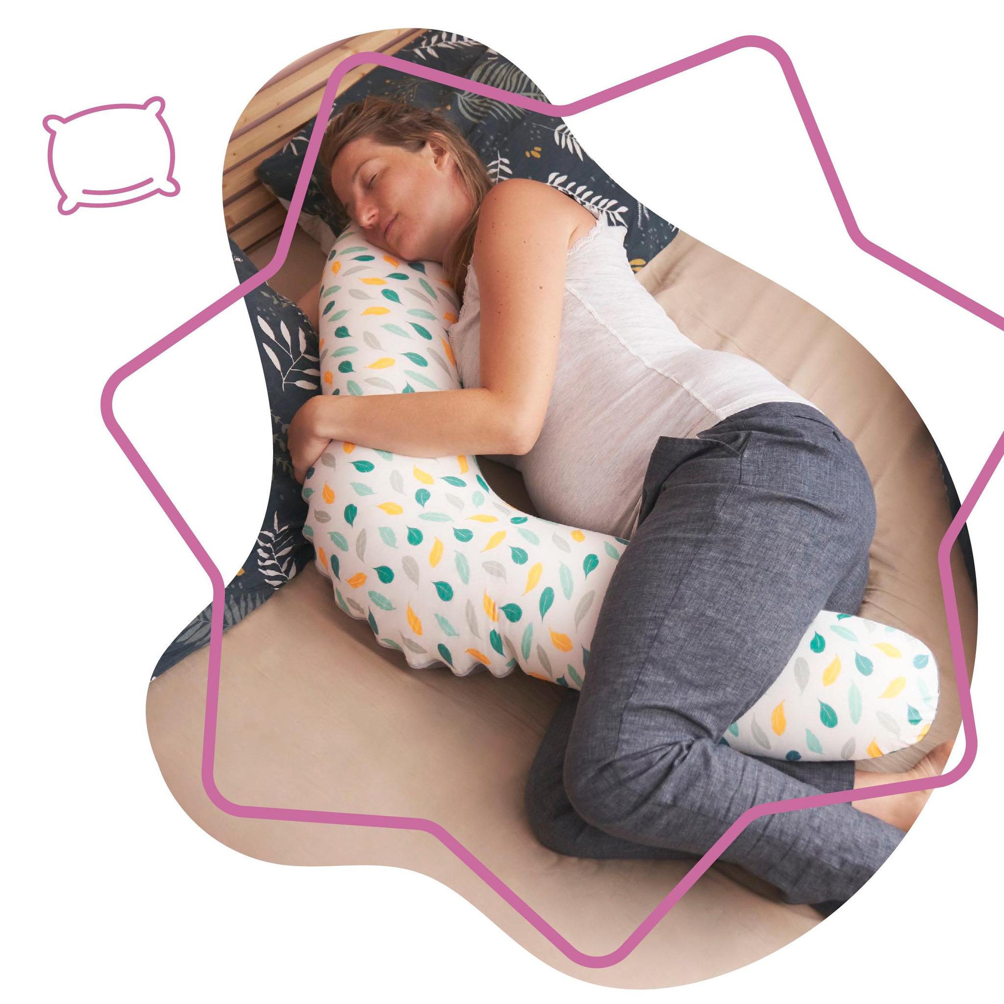 Voir la diapositive 5 : BADABULLE Coussin de maternité évolutif Plumes