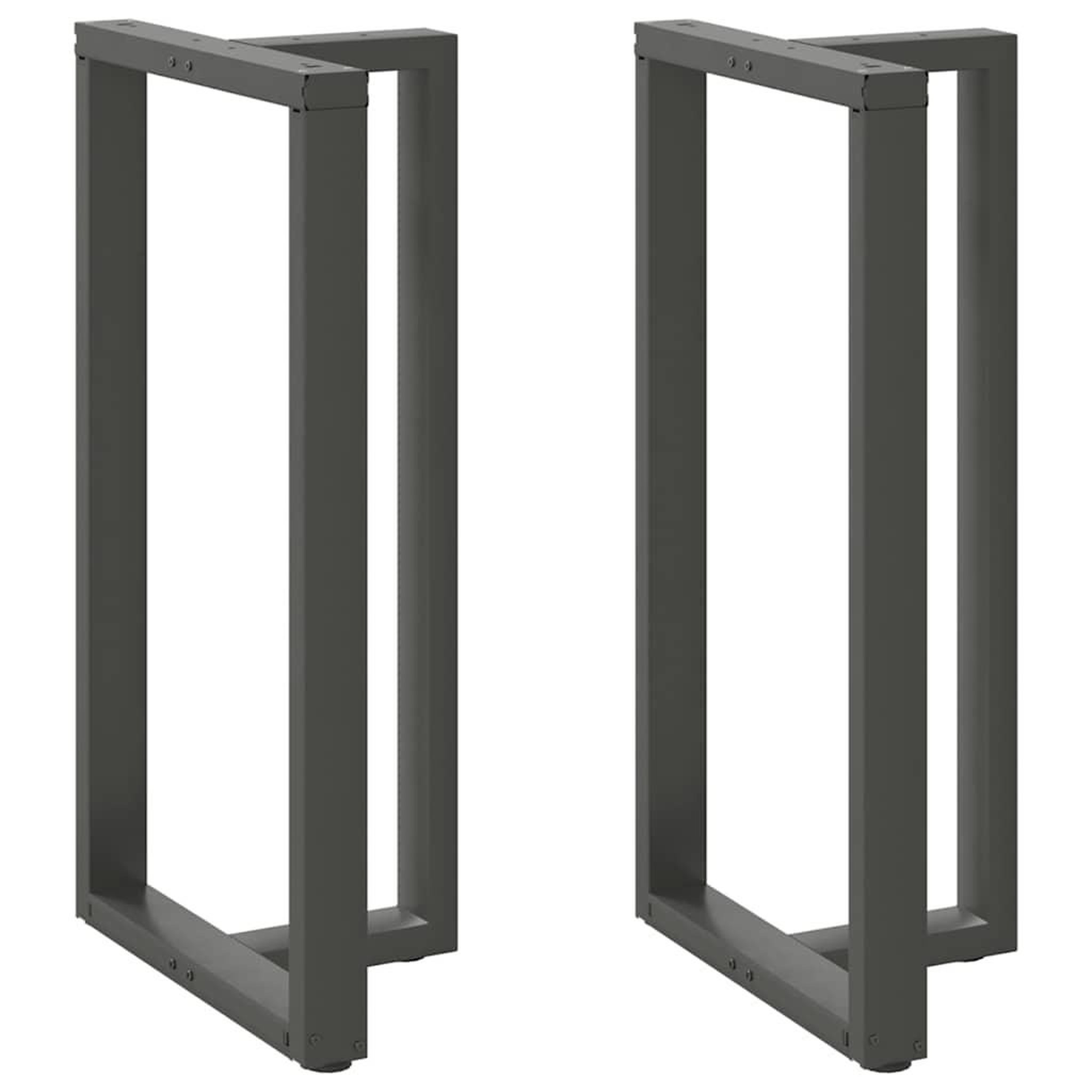 VIDAXL Pieds de table de bar forme de T 2 pcs anthracite acier