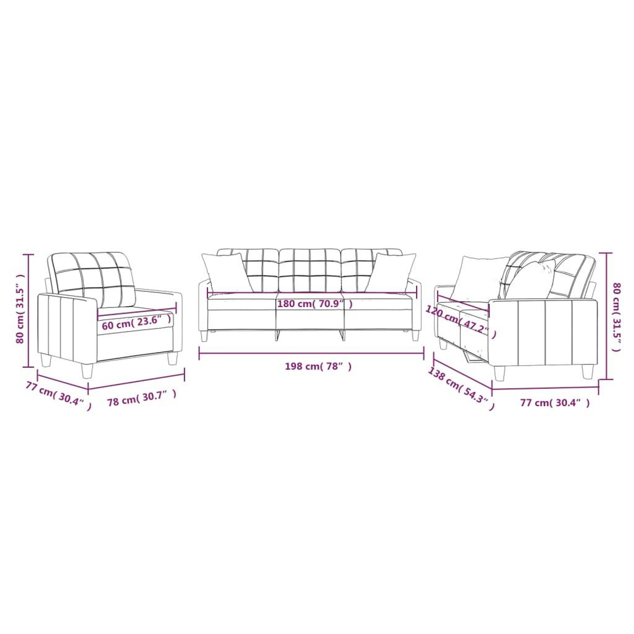 Voir la diapositive 6 : VIDAXL Ensemble de canapes 3 pcs avec coussins gris similicuir
