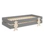 Voir la diapositive 2 : Paris Prix Lit Enfant en Bois  Modulo Smiley III  90x200cm Gris