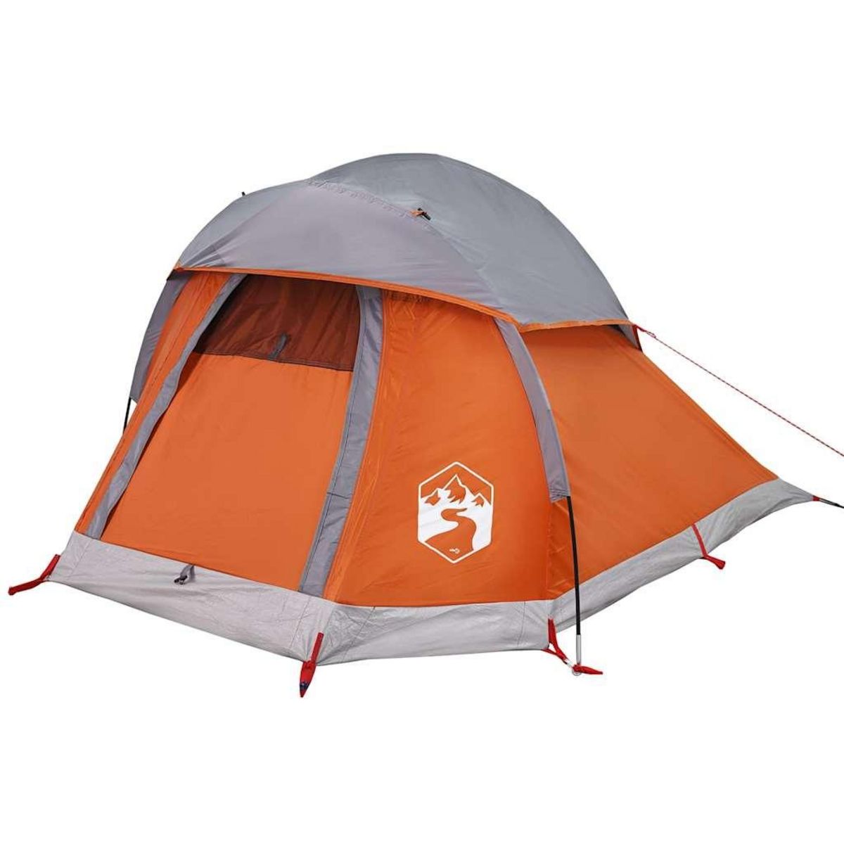 VIDAXL Tente de camping a dome 1 personne gris et orange impermeable