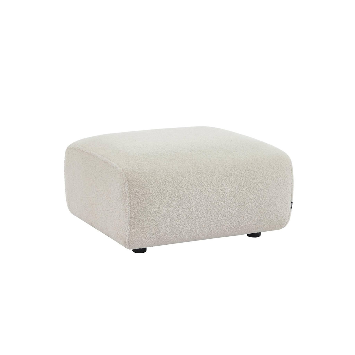 SWEEEK Pouf. module pour canapé. repose-pieds pour canapé 2 places en bouclette blanche. L 76 x P 70 x H 41cm - Wallas