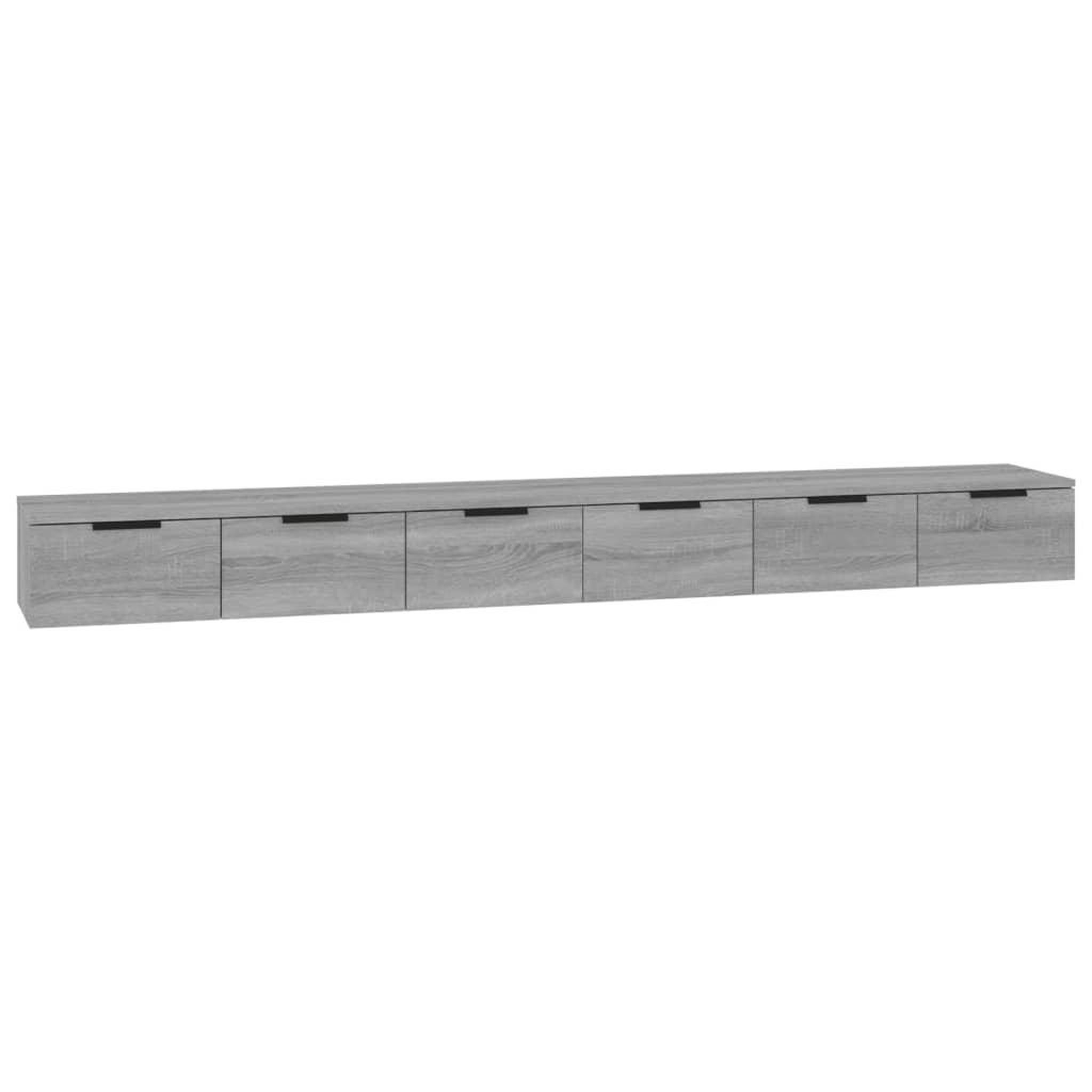 Voir la diapositive 2 : VIDAXL Armoires murales 2pcs Sonoma gris 102x30x20cm Bois d'ingenierie