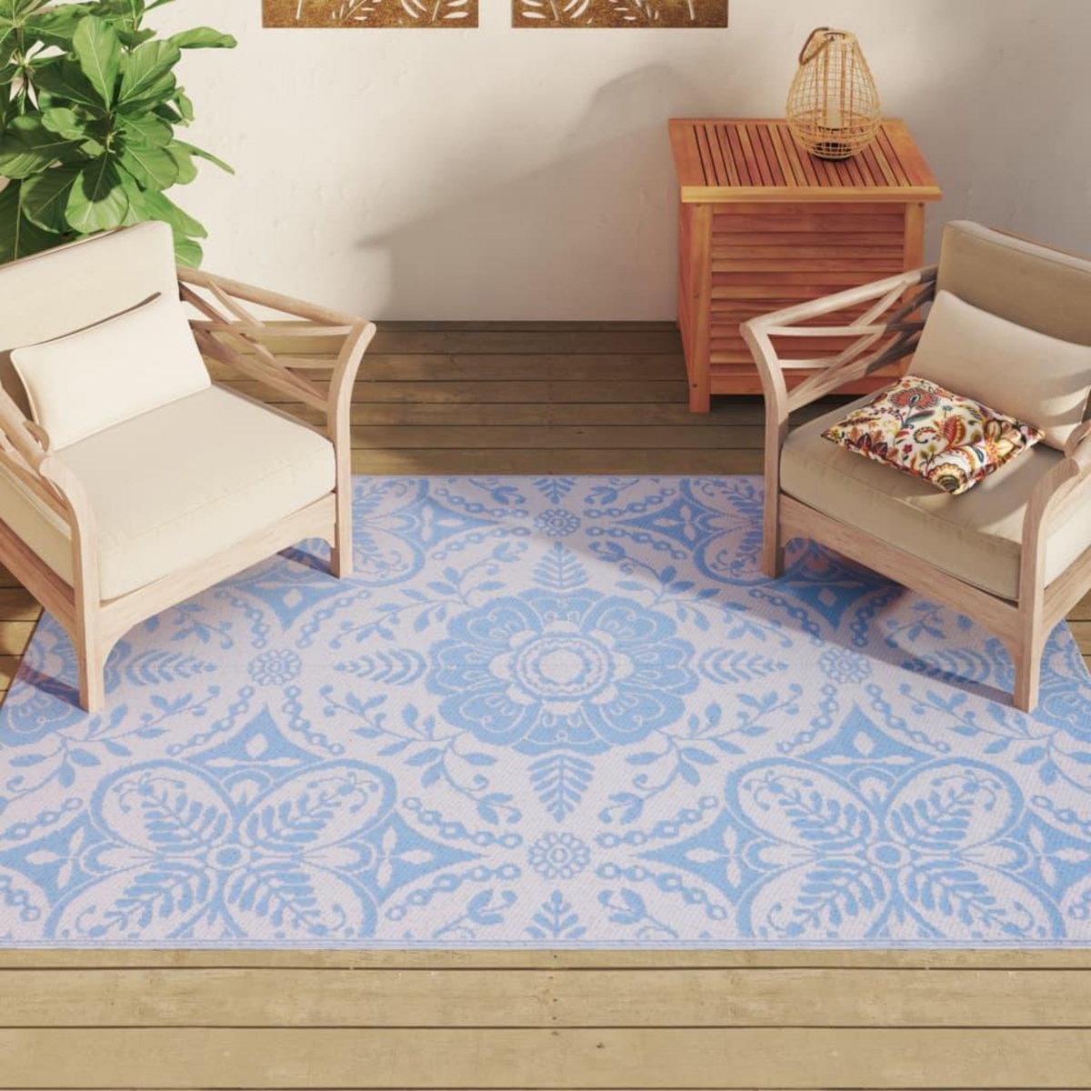VIDAXL Tapis d'exterieur ARAKIL bleu azure 140x200 cm PP