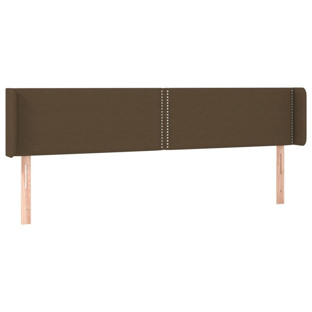 VIDAXL Tete de lit avec oreilles Marron Fonce 163x16x78/88 cm Tissu