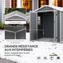 Voir la diapositive 5 : OUTSUNNY Abri de jardin cabanon 2,12 m² - 2 portes, fenêtre, aération, toit double pente - résine PP gris