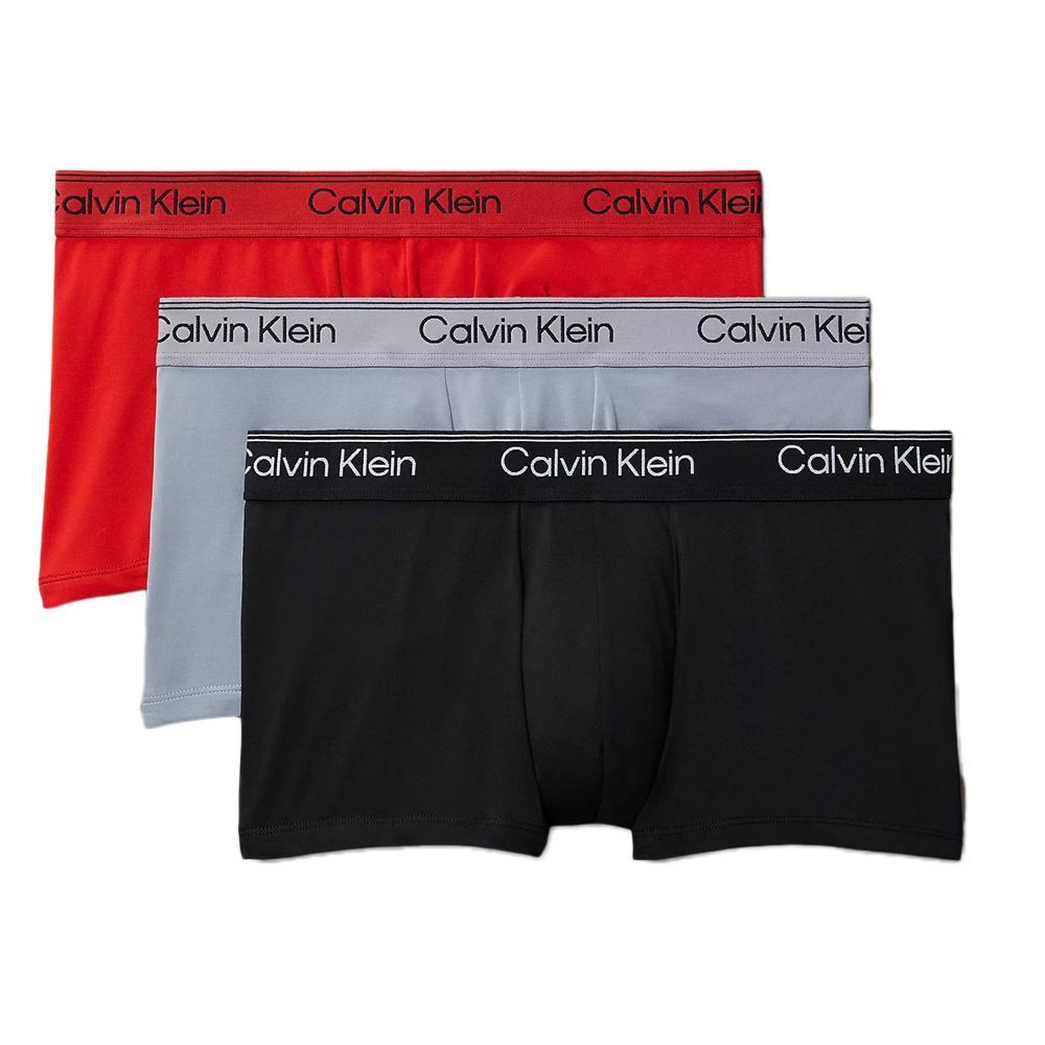 Voir la diapositive 1 : CALVIN KLEIN JEANS X3 Boxers Noir/Rouge/Gris Homme Calvin Klein Jeans Low Rise Trunk