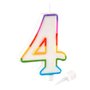 Paris Prix Bougie d'Anniversaire  Chiffre 4  10cm Multicolore