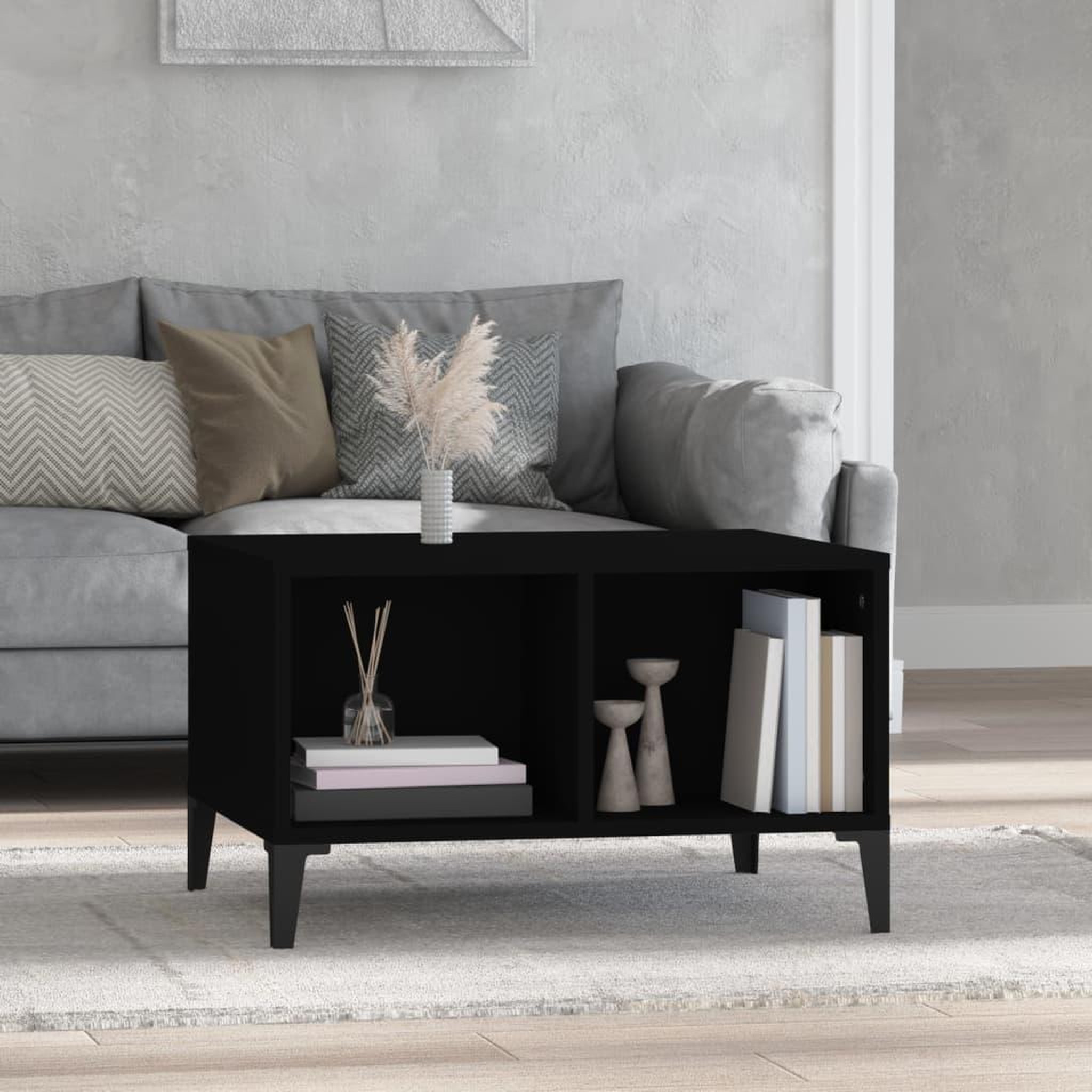 Voir la diapositive 1 : VIDAXL Table basse Noir 60x50x36,5 cm Bois d'ingenierie