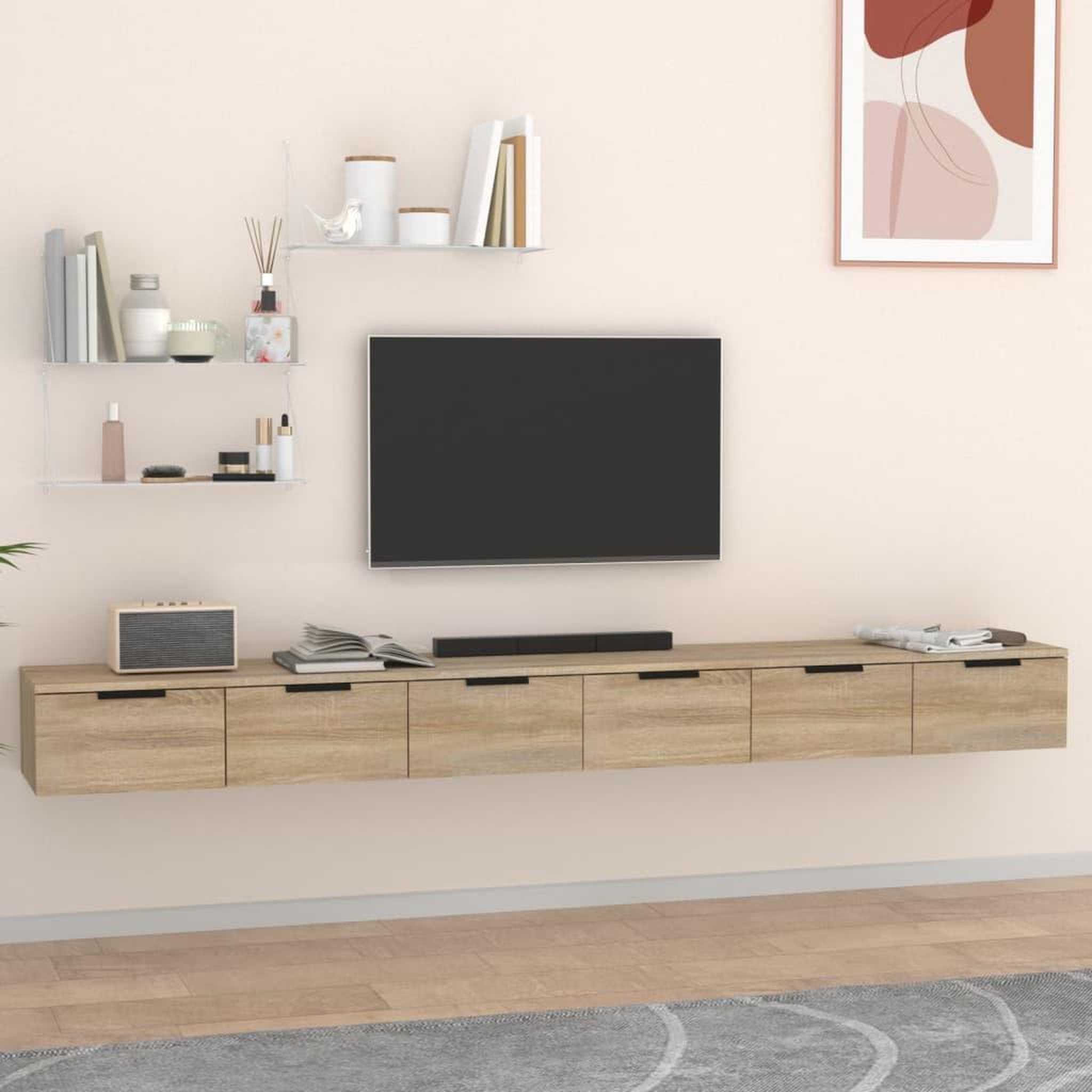 VIDAXL Armoires murales 2 pcs Chene sonoma 102x30x20 cm