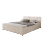 Voir la diapositive 6 : CONCEPT USINE Lit avec coffre de rangement 160x200cm en velours beige TAMPA
