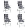 Voir la diapositive 4 : VIDAXL Coussins de chaise a dossier haut lot de 4 motif carreaux gris