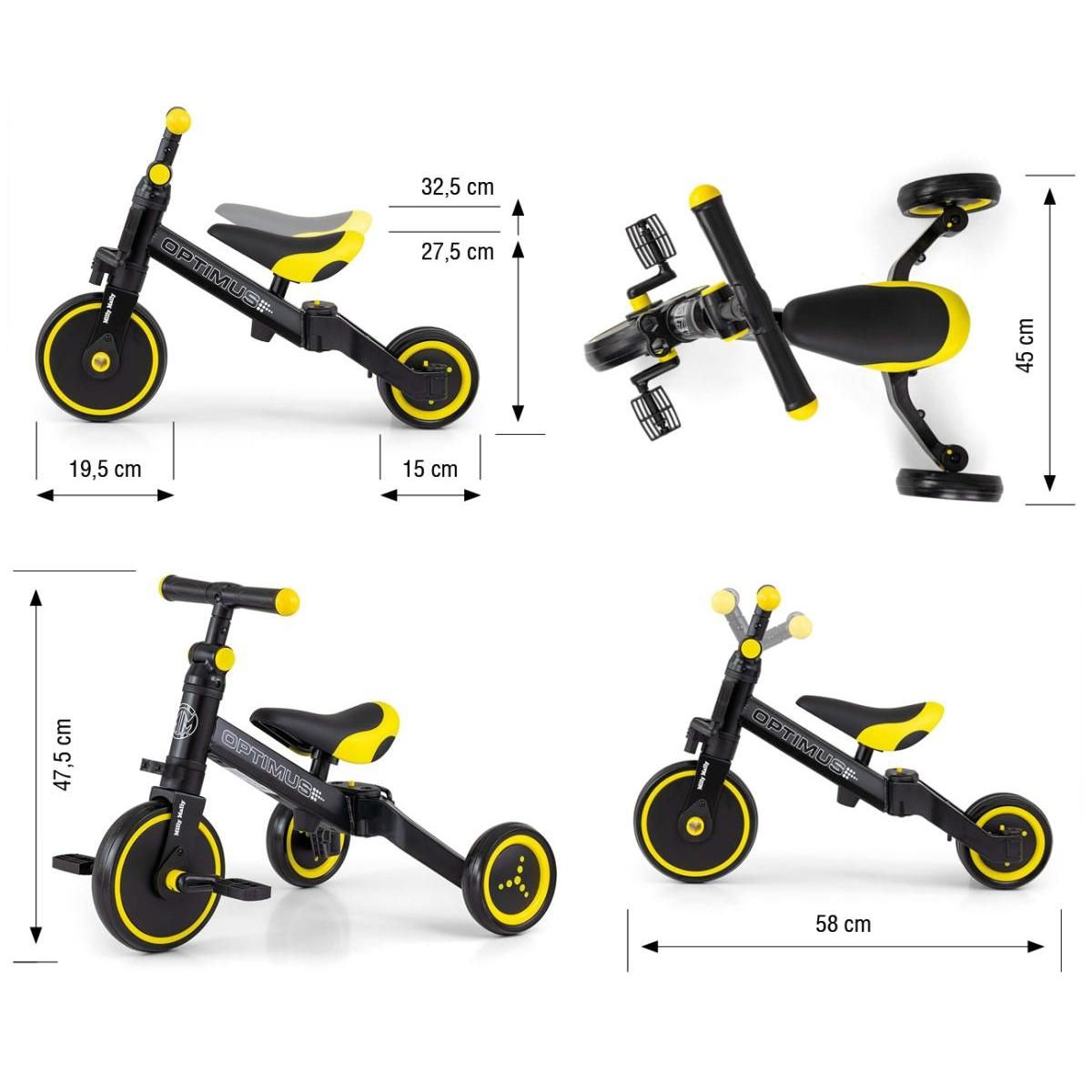 MILLY MALLY Porteur 3-en-1  Optimus Noir