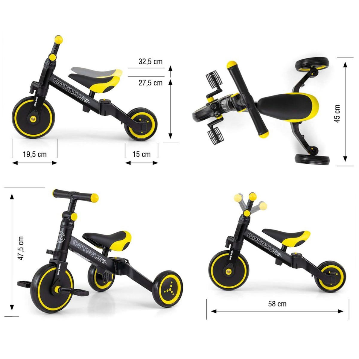 MILLY MALLY Porteur 3-en-1  Optimus Noir
