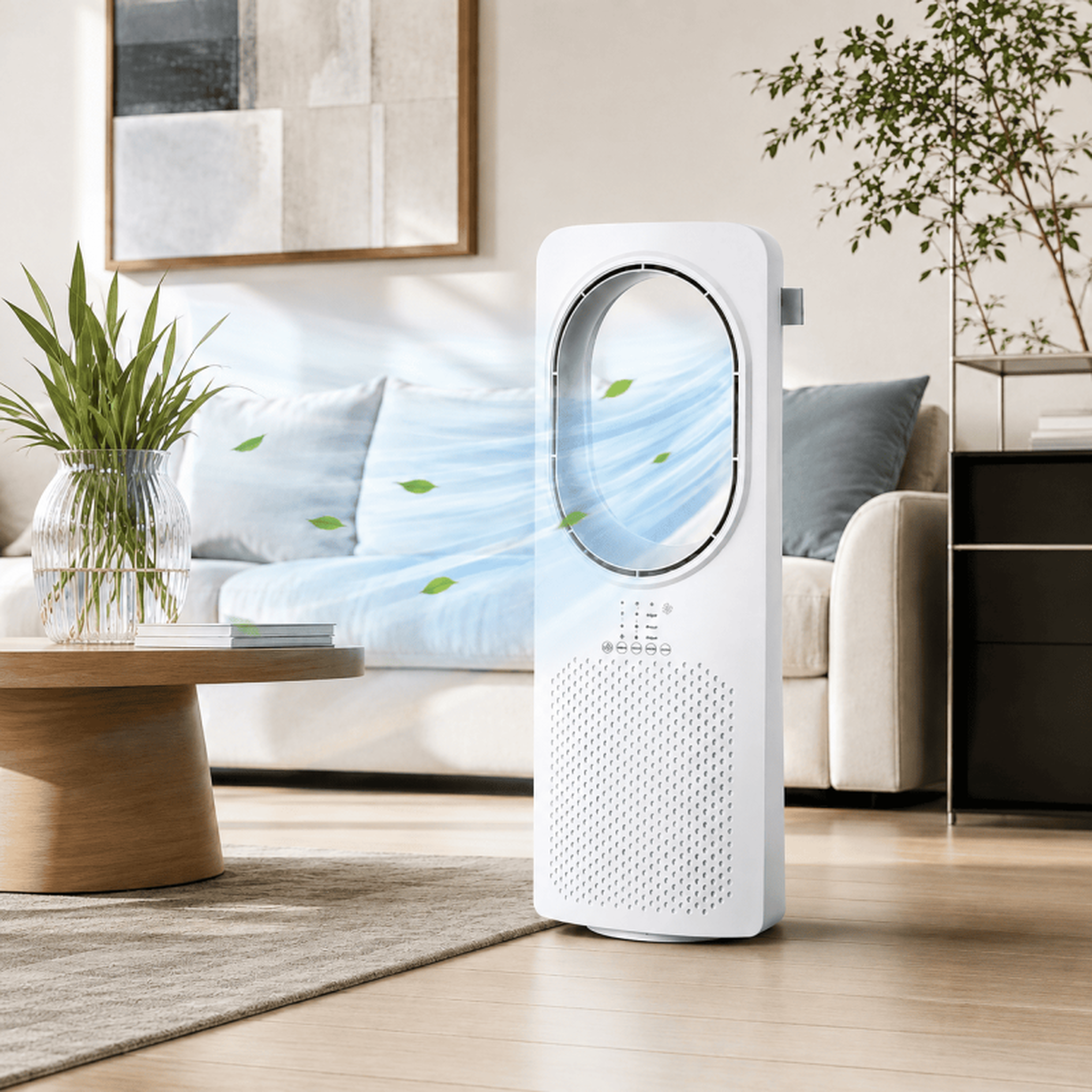 Voir la diapositive 2 : Ventilateur tour sans pales 50 w puissant et silencieux