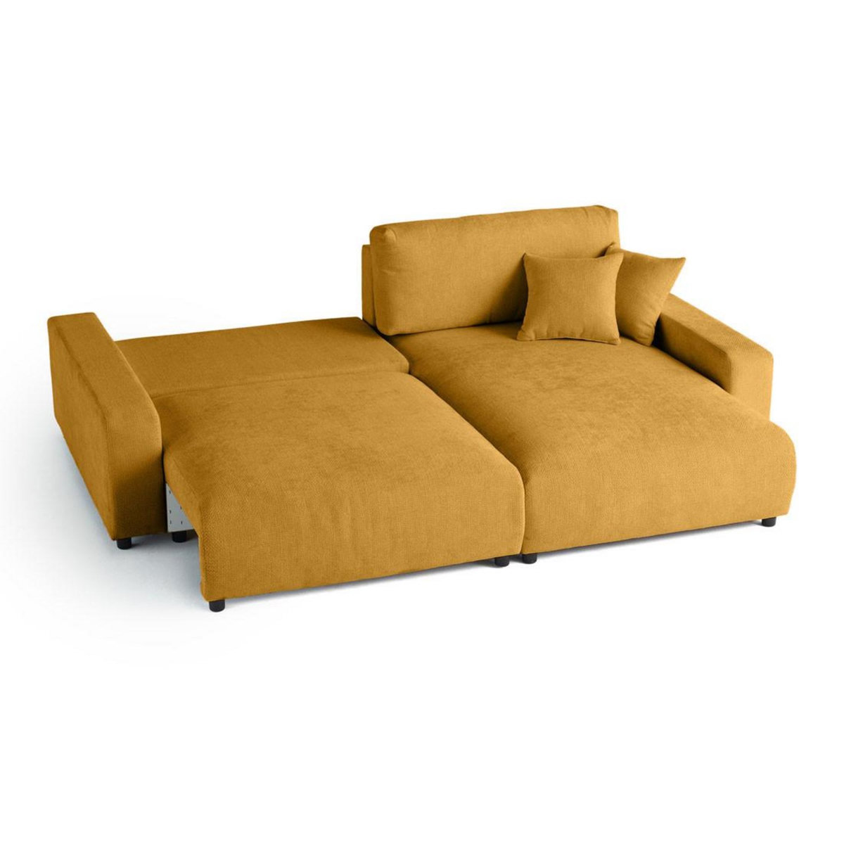 LISA DESIGN Pivoine - canapé d'angle réversible - 4 places - convertible avec coffre - en velours texturé