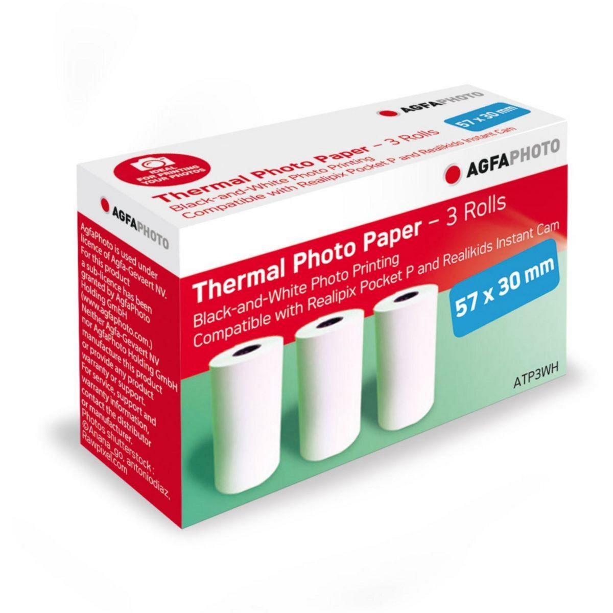 Agfa Papier photo instantané Pack de 3 rouleaux de papier thermique