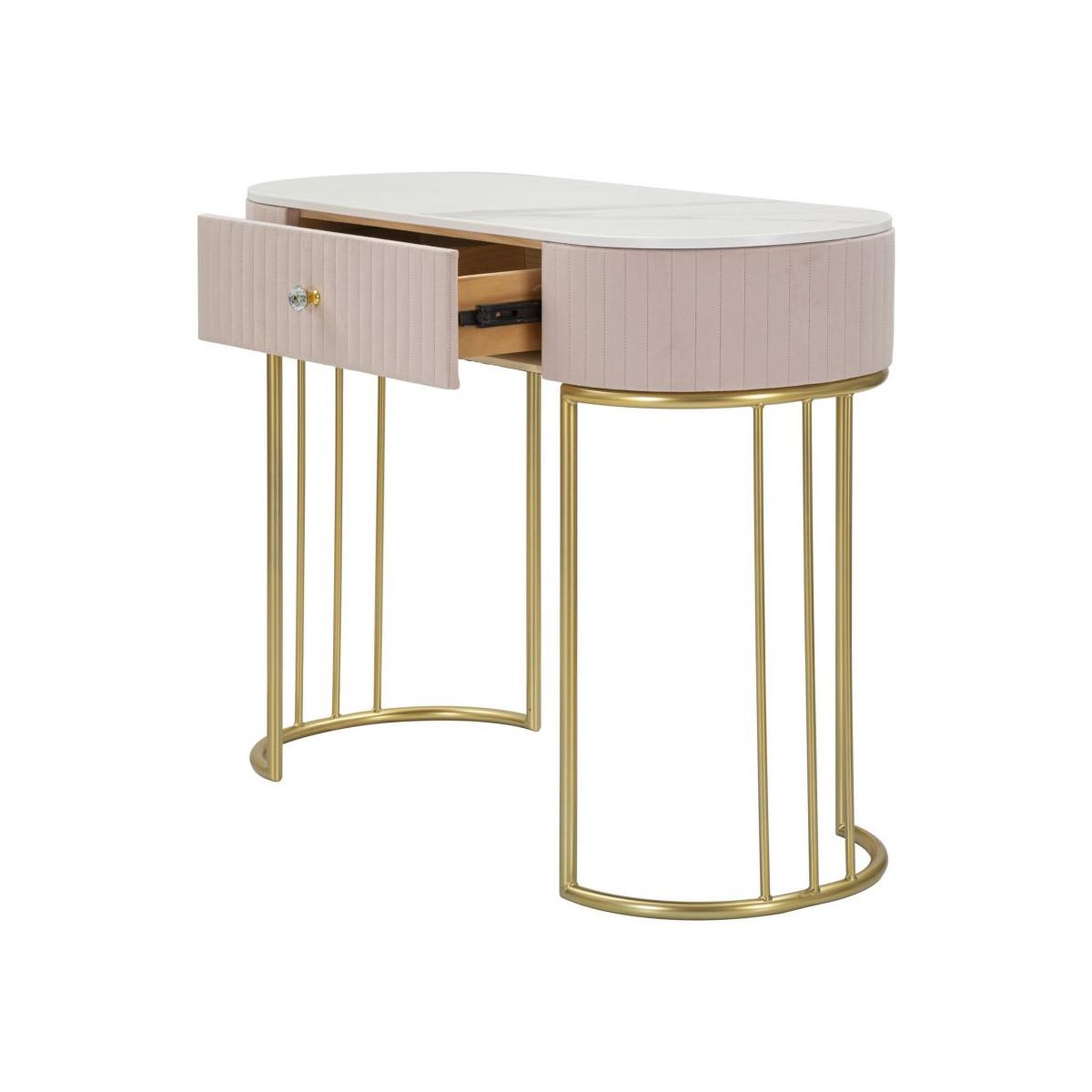 Voir la diapositive 3 : Paris Prix Console design effet marbre  montpellier  100cm rose & or