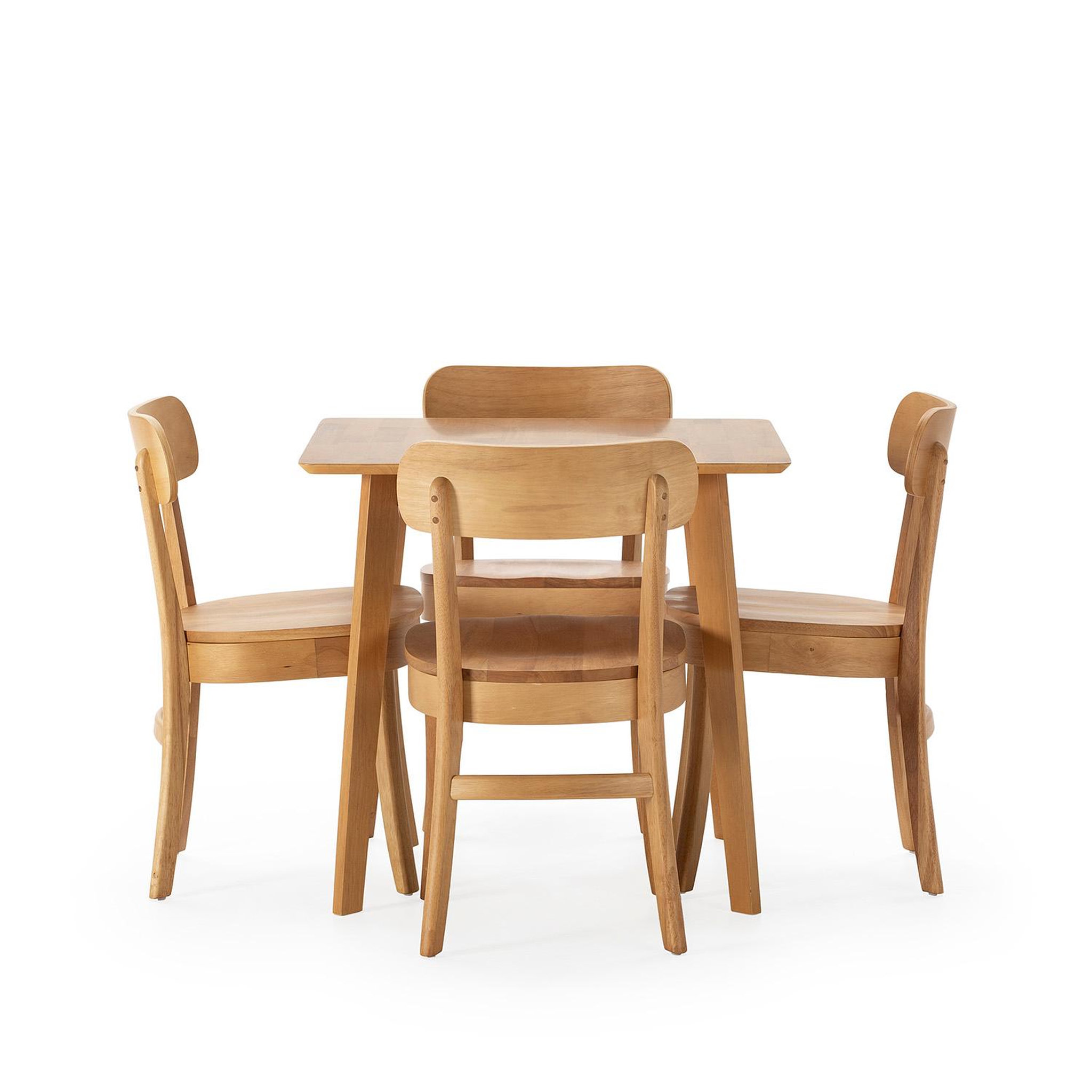 Voir la diapositive 3 : VS VENTA-STOCK Ensemble table 80x80 cm et 4 chaises de salle à manger Nala Chêne