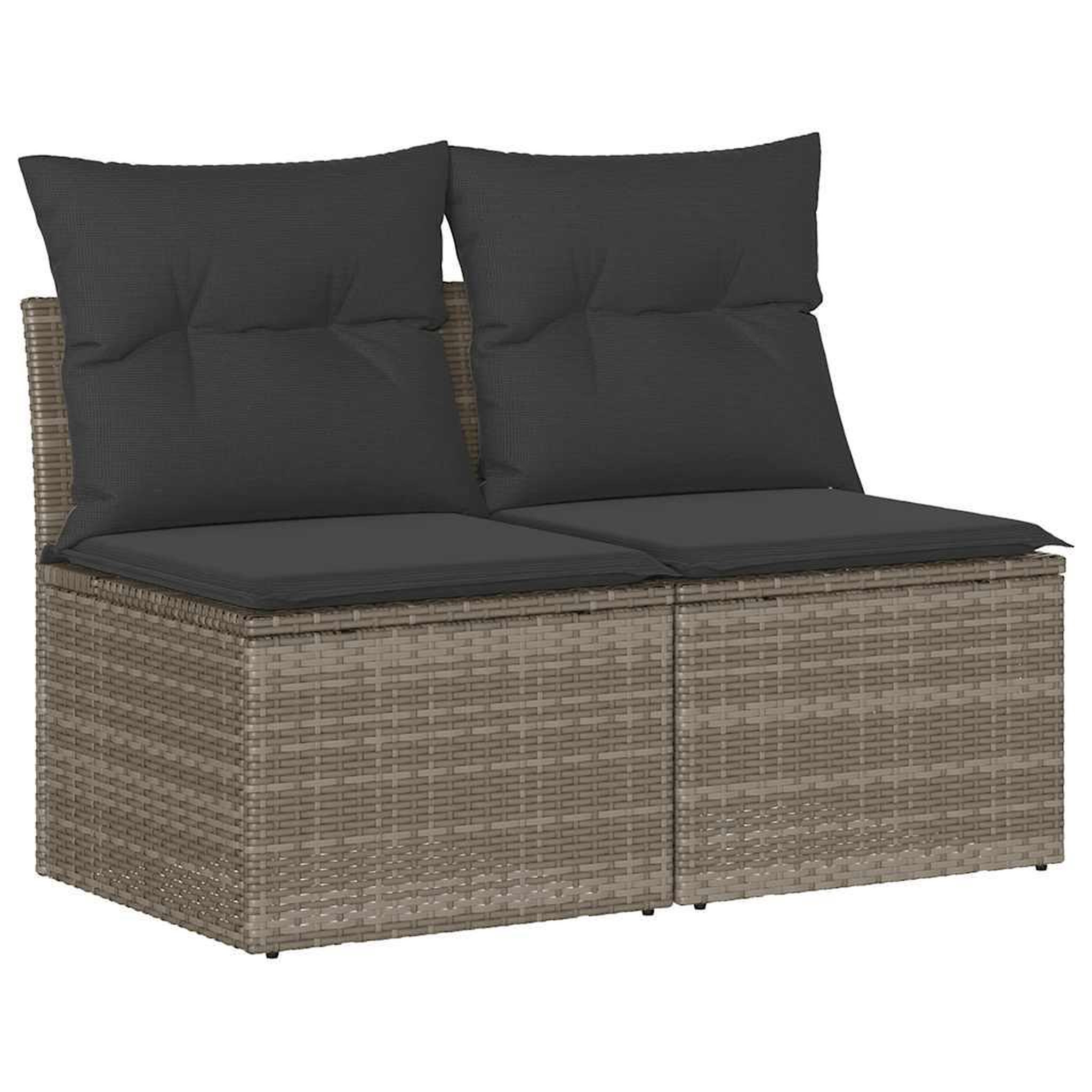 Voir la diapositive 2 : VIDAXL Salon de jardin 2 pcs avec coussins gris resine tressee acacia