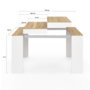 Voir la diapositive 4 : ID MARKET Table console extensible ORLANDO 6 personnes 140 cm bois blanc et façon hêtre