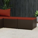 VIDAXL Repose-pieds de jardin coussins lot de 2 marron resine tressee