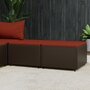 Voir la diapositive 1 : VIDAXL Repose-pieds de jardin coussins lot de 2 marron resine tressee