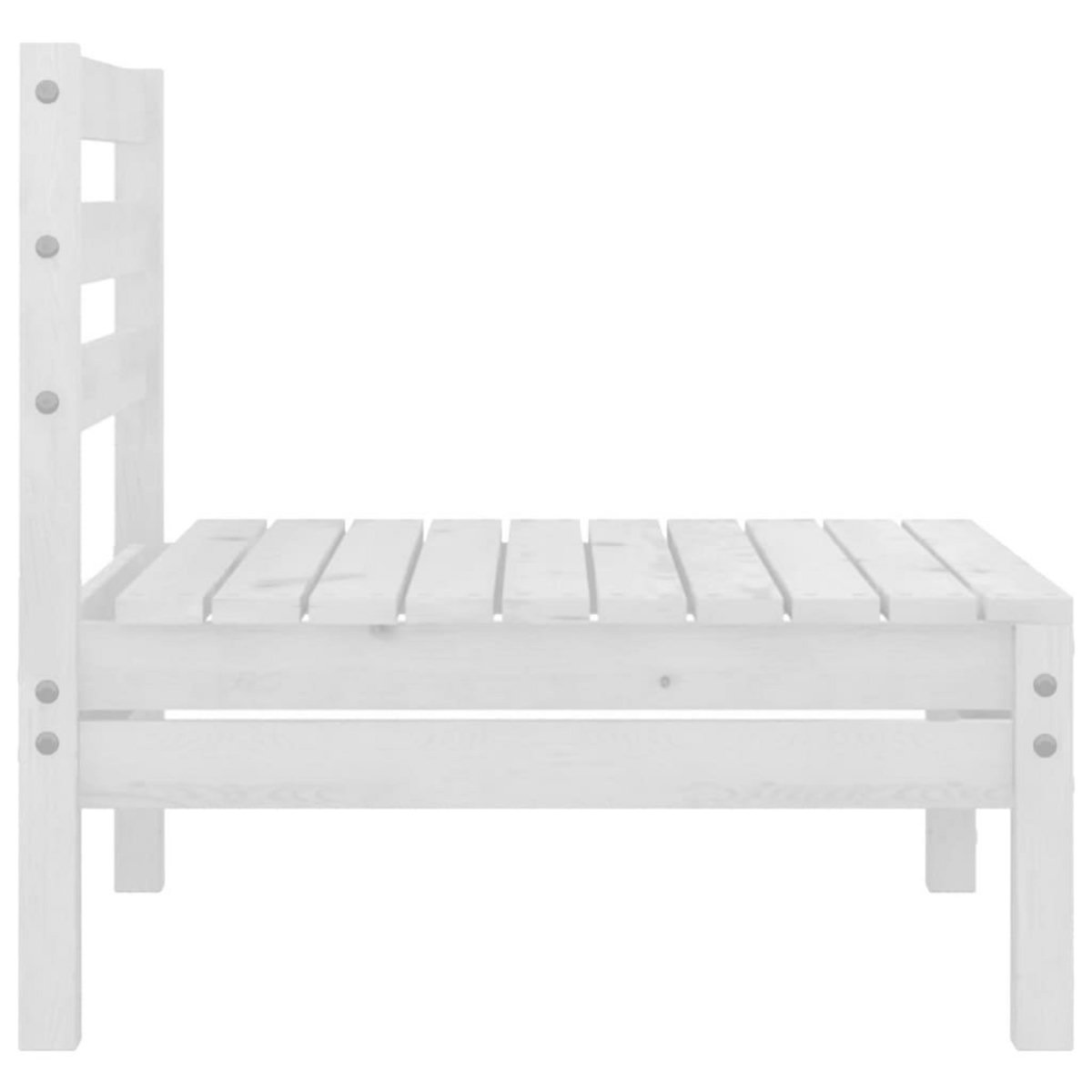 VIDAXL Canape a 2 places de jardin Blanc Bois de pin solide
