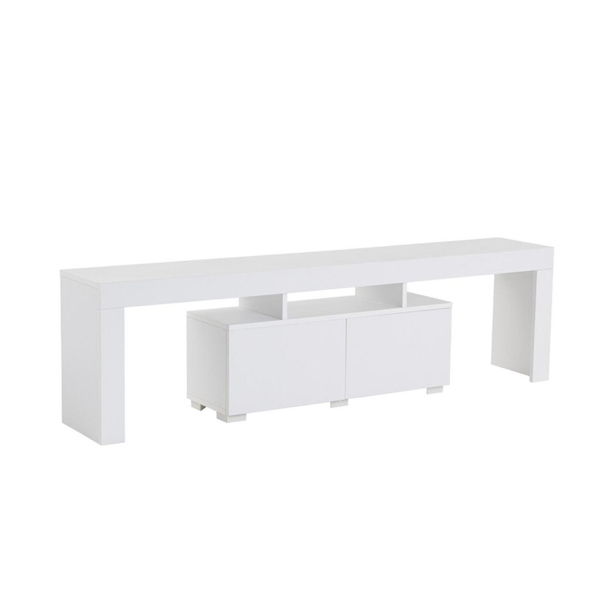 CONCEPT USINE Meuble TV avec placards blanc 180cm BASO