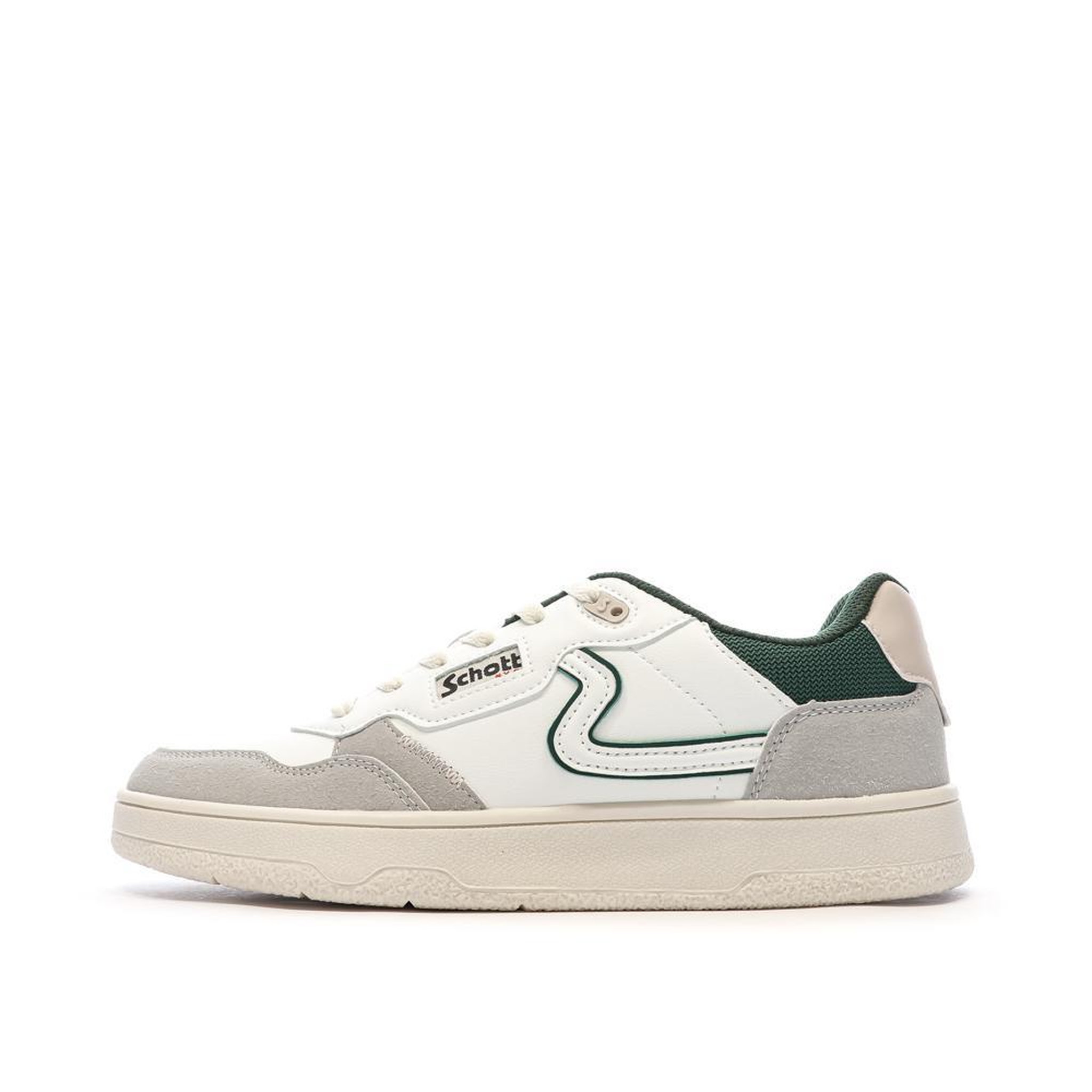 Voir la diapositive 1 : Schott Baskets Blanches/Grises/Vertes Homme Schott Darcy