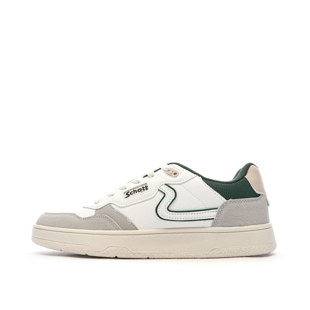 Schott Baskets Blanches/Grises/Vertes Homme Schott Darcy
