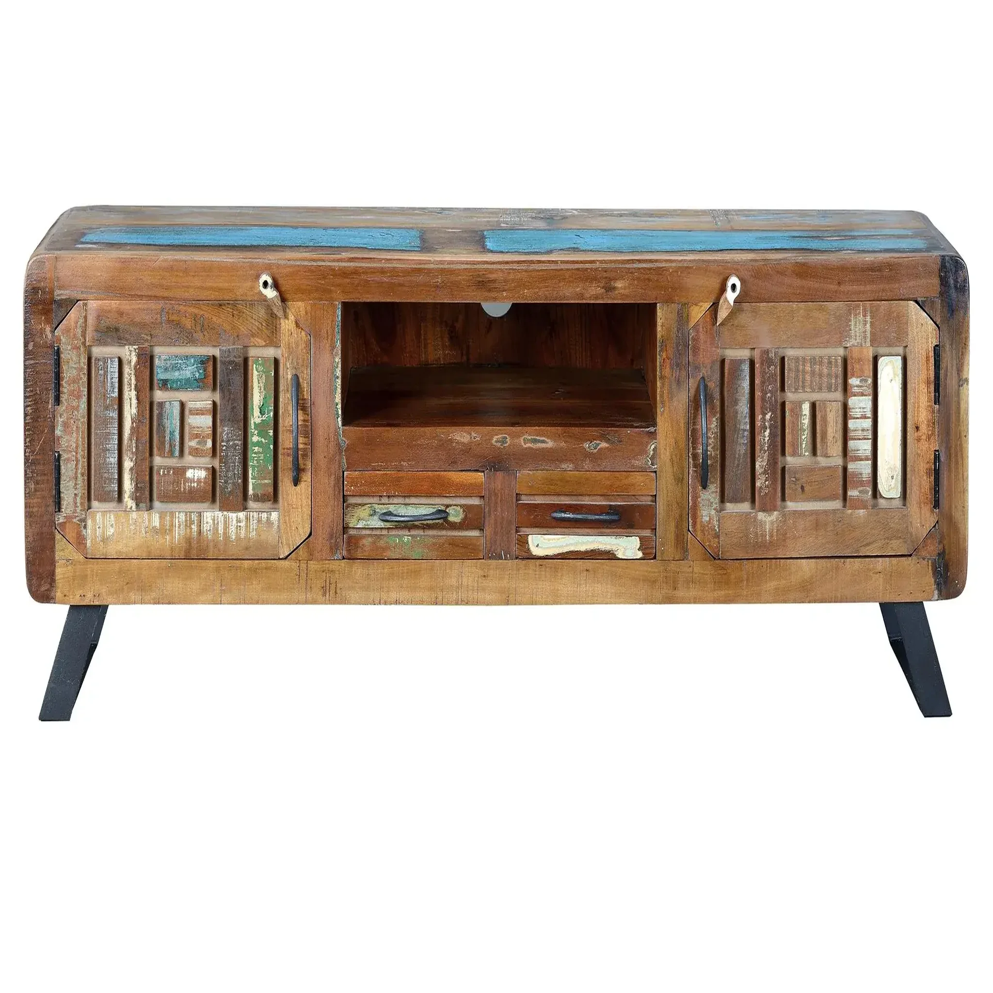 GINER Y COLOMER SL Meuble tv en bois recyclé 160 cm style vintage industriel