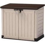 Keter Coffre de rangement extérieur KETER en résine 1200 litres Beige et marron - Range Poubelles ou vélo