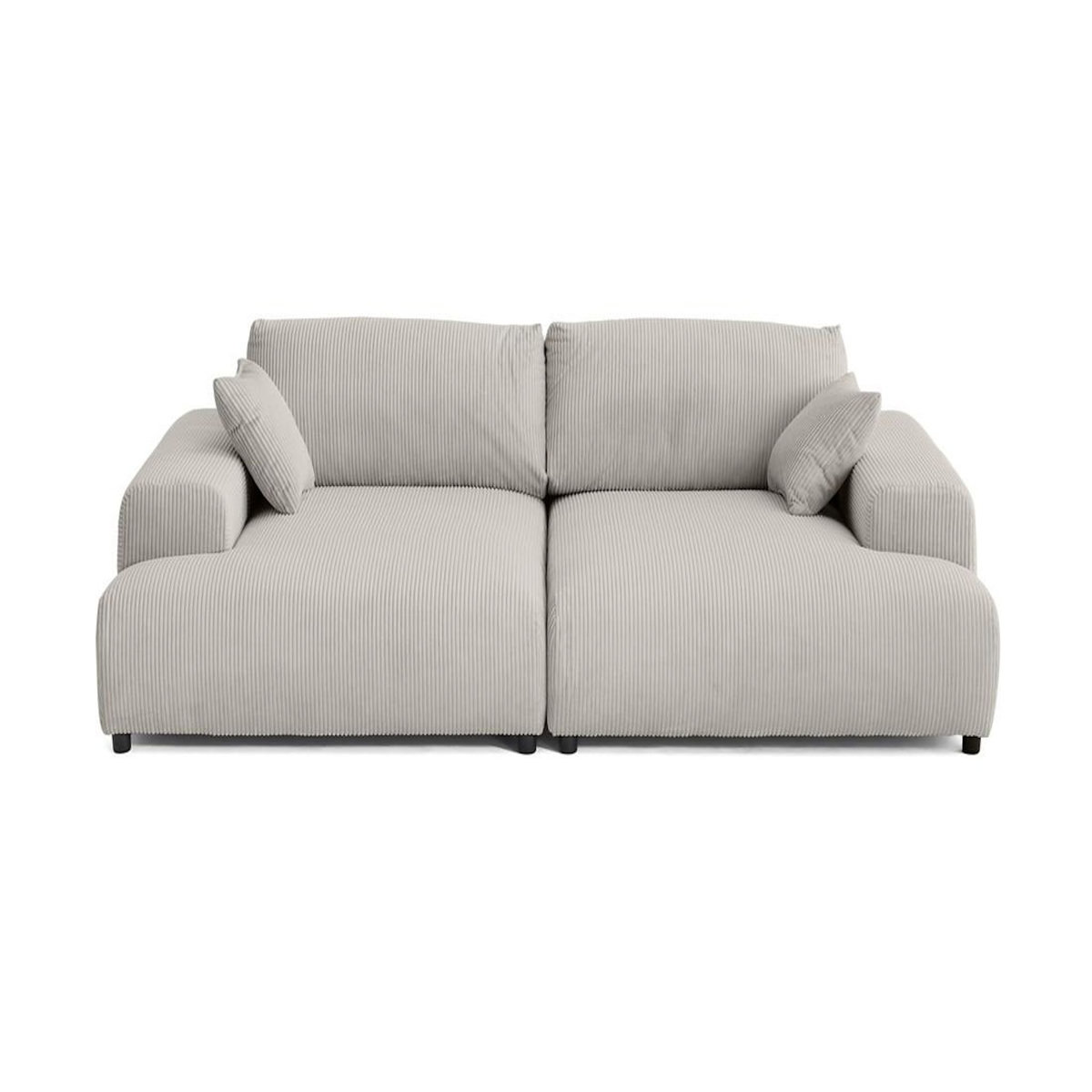 LISA DESIGN Garance - canapé droit 4 places double méridienne - assise profonde - en velours côtelé