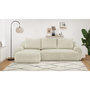 Voir la diapositive 2 : MARKET24 Canapé d'angle gauche convertible 4/5 places MILO - Velours côtelés beige - Coffre de rangement - L 264 x H 84 x P 99/145 cm
