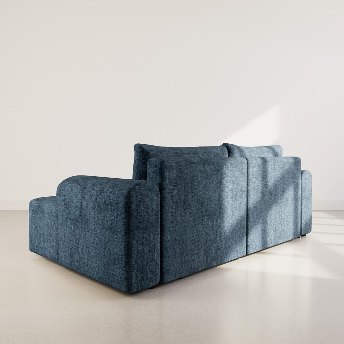 BEST MOBILIER Rebecca - canapé d'angle droit 4 places convertible avec coffre en velours texturé