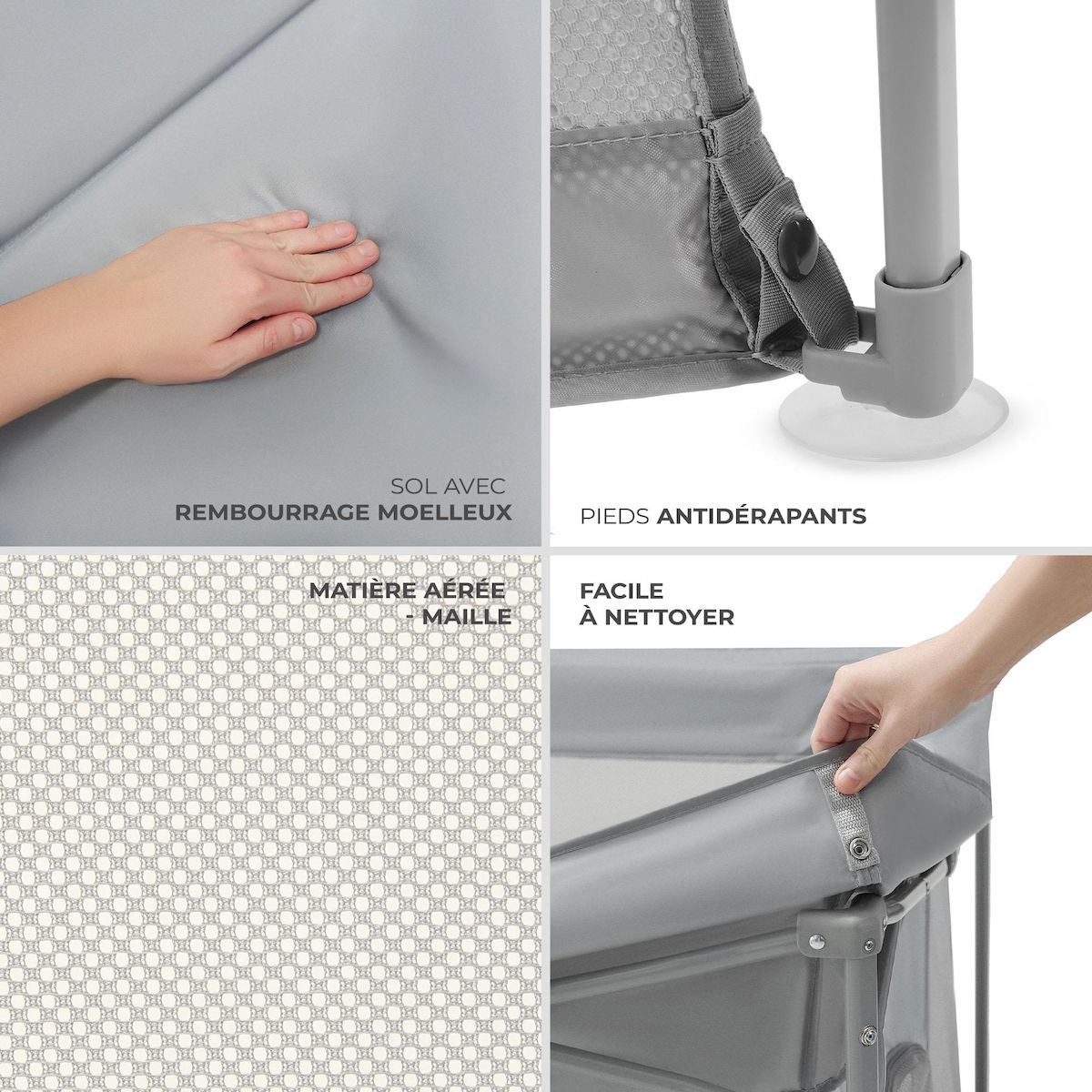 KINDERKRAFT Lit de camping pliant multifonction avec parc intégré